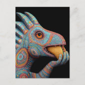 Dino eating Taco Postkarte (Vorderseite)
