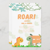 Dino Einjährige Geburtstagskarte Einladung (Vorne/Hinten)