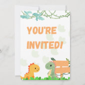 Dino Einjährige Geburtstagskarte Einladung (Rückseite)