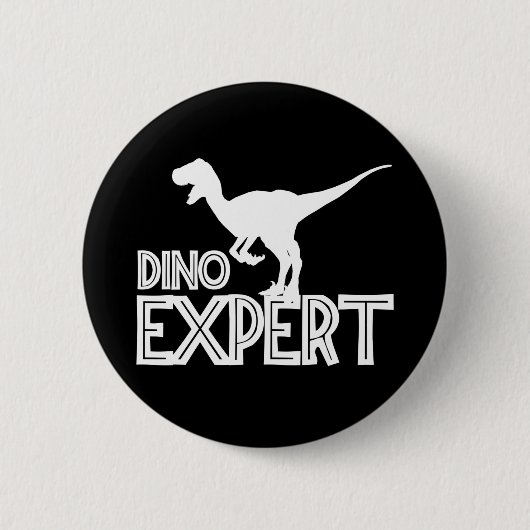 Dino Expert - Dinosaurier Lovers Button (Vorderseite)