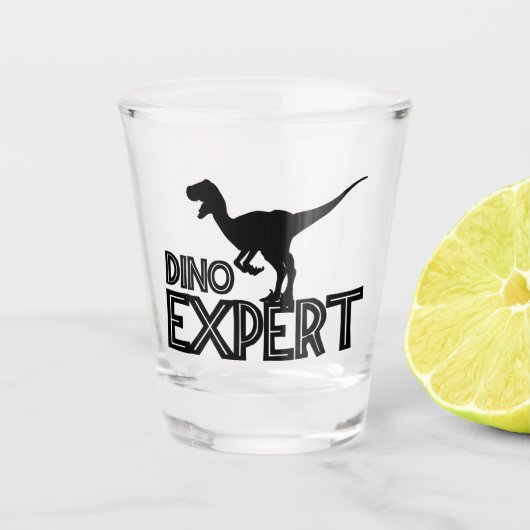 Dino Expert - Dinosaurier Lovers Schnapsglas (Vorderseite)