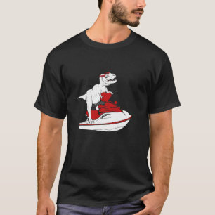 Dino fährt Jetski Dinosaurier trägt eine Sonnenbri T-Shirt