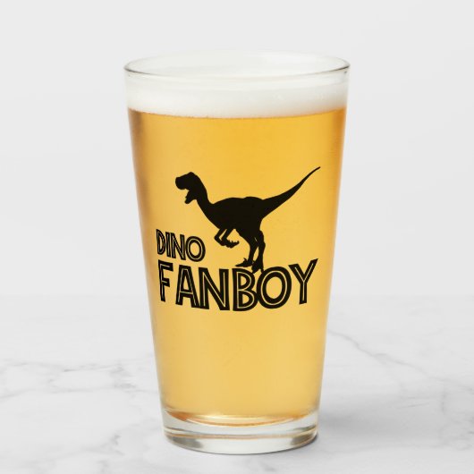 Dino Fanboy - Dinosaur Lover Glas (Vorne (Gefüllt))
