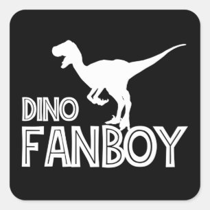 Dino Fanboy - Dinosaur Lover Quadratischer Aufkleber