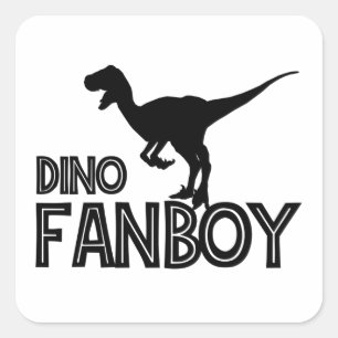 Dino Fanboy - Dinosaur Lover Quadratischer Aufkleber
