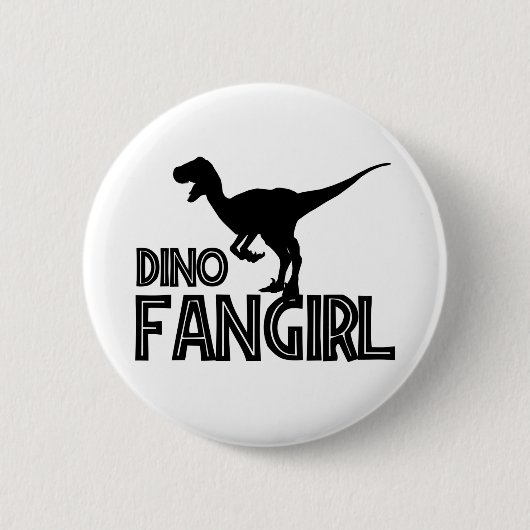 Dino Fangirl - Dinosaur Lover Button (Vorderseite)