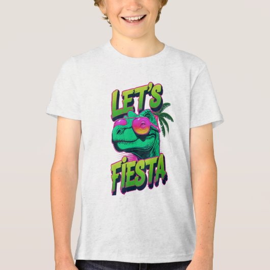 🦖 Dino Fiesta Vibes T-Shirt Tri-Blend Shirt (Vorderseite)