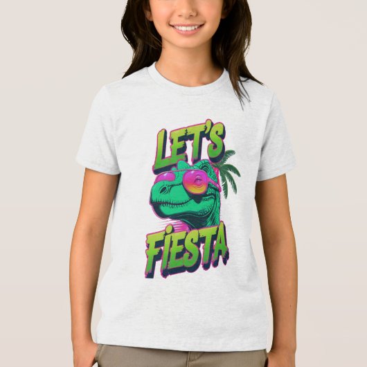 🦖 Dino Fiesta Vibes T-Shirt Tri-Blend Shirt (Vorderseite)