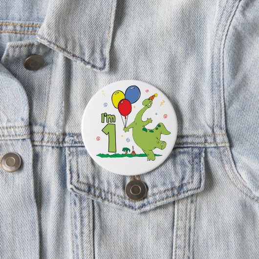 Dino First Birthday Button (Beispiel)
