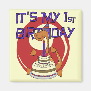 Dino First Birthday Tshirts und Geschenke Magnet