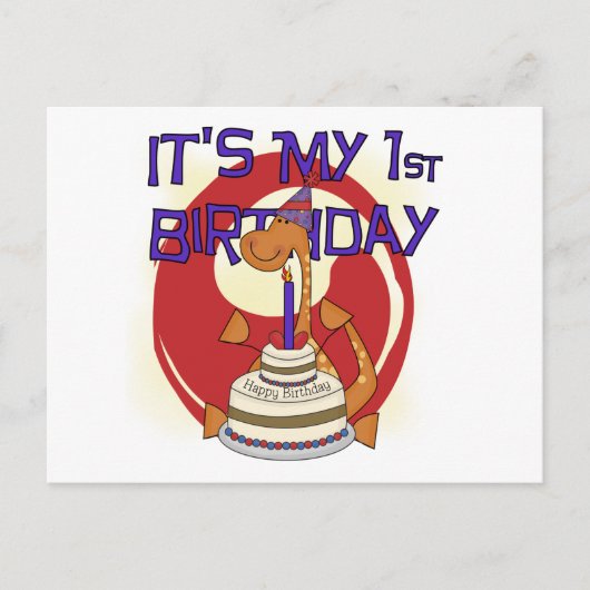 Dino First Birthday Tshirts und Geschenke Postkarte (Vorderseite)