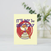 Dino First Birthday Tshirts und Geschenke Postkarte (Stehend Vorderseite)