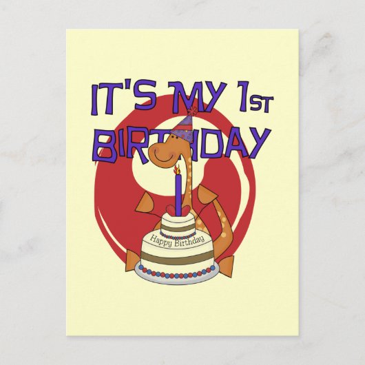 Dino First Birthday Tshirts und Geschenke Postkarte (Vorderseite)