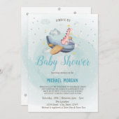 Dino-Flugzeug mit Babydusche Einladung (Vorne/Hinten)