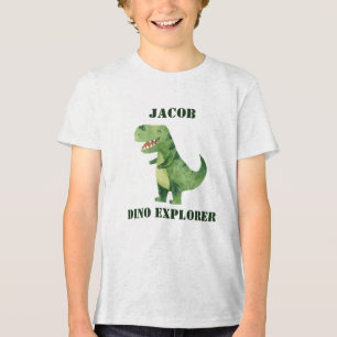 Dino Forscher Kinder Name Dinosaurier Geburtstagsf Tri-Blend Shirt