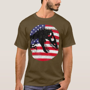 Dino Fossi USA Flag Patriotic Dinosaur T-Rex T-Shirt