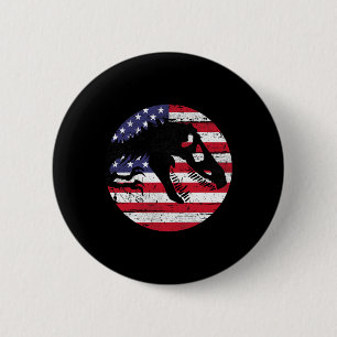 Dino Fossi Usa Flag Patriotischer Dinosaurier T-Re Button