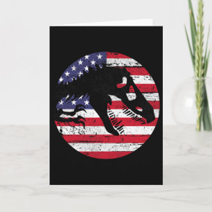 Dino Fossi Usa Flag Patriotischer Dinosaurier T-Re Karte