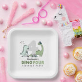 Dino Four Birthday Party Paper Plates Pappteller (Party)