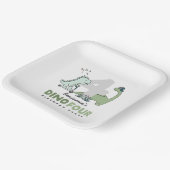 Dino Four Birthday Party Paper Plates Pappteller (Gewinkelt)