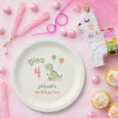 Dino Four Dinosaurier 4. Geburtstags-Party Pappteller (Party)