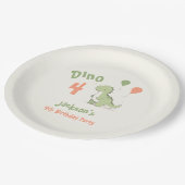 Dino Four Dinosaurier 4. Geburtstags-Party Pappteller (Schrägansicht)