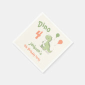 Dino Four Dinosaurier 4. Geburtstags-Party Serviette (Ecke)