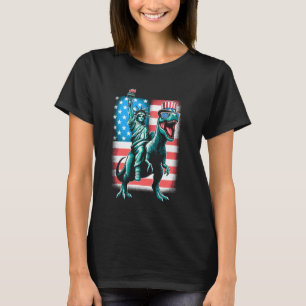 Dino Freiheitsstatue 4. Juli Jungs Amerikaner F T-Shirt