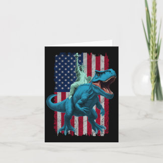 Dino Freiheitsstatue 4. Juli Shirt Boys Amer Karte