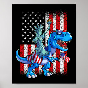 Dino Freiheitsstatue 4. Juli Shirt Boys Amer Poster