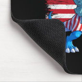 Dino Freiheitsstatue 4. Juli Trex American F Mousepad (Ecke)