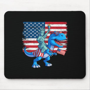 Dino Freiheitsstatue 4. Juli Trex American F Mousepad