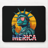 Dino Freiheitsstatue 4. Juli Trex Boys Ameri Mousepad (Vorne)