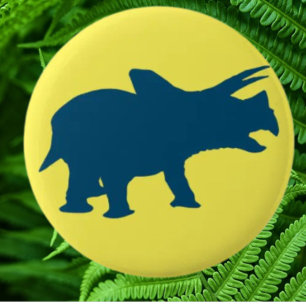 Dino-Freudenparty Gelb Button