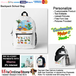 Dino Friends Backpack Print Cut Sew School Bag 11 Bedruckter Rucksack