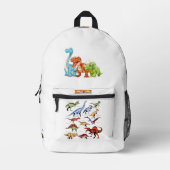 Dino Friends Backpack Print Cut Sew School Bag 3 Bedruckter Rucksack (Vorderseite)