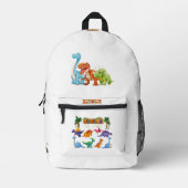 Dino Friends Backpack Print Cut Sew School Bag 5 Bedruckter Rucksack (Vorderseite)