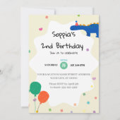 Dino Friends Birthday Einladung (Rückseite)