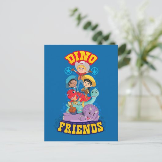 Dino Friends | Dino Ranch Postkarte (Stehend Vorderseite)