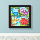 Dino Friends Leinwanddruck (Insitu (Holzboden))