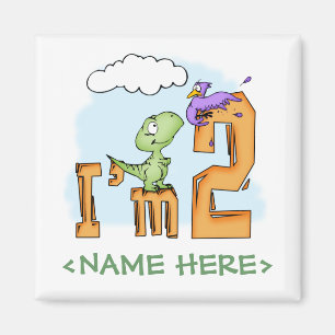 Dino Fun 2. Geburtstag Magnet