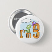 Dino Fun 3. Geburtstag Button (Vorne & Hinten)
