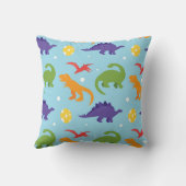 Dino Fun Kids Red Orange Green Lila Throw Kissen (Rückseite)