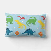Dino Fun Kids Red Yellow Green Blue Throw Kissen (Rückseite)