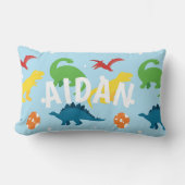 Dino Fun Kids Red Yellow Green Blue Throw Kissen (Vorderseite)