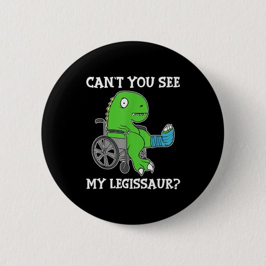 Dino Funny Get Well Broken Leg Gift Dinosaur With Button (Vorderseite)