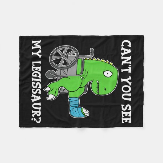 Dino Funny Get Well Broken Leg Gift Dinosaur With Fleecedecke (Vorderseite (Horizontal))