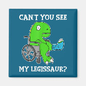 Dino Funny Get Well Broken Leg Gift Dinosaur With Magnet (Vorne)