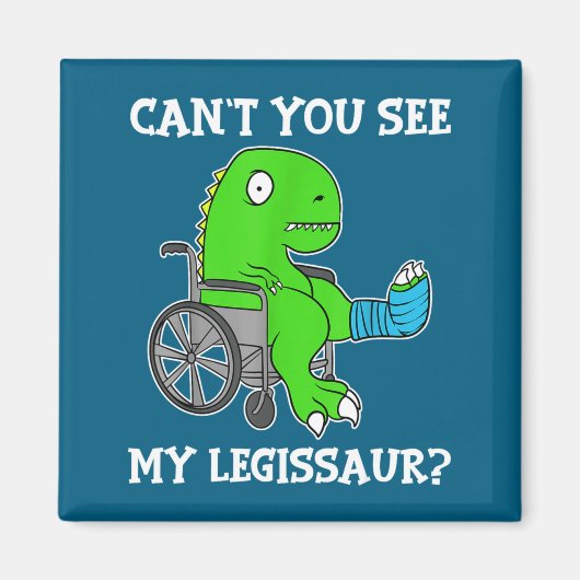 Dino Funny Get Well Broken Leg Gift Dinosaur With Magnet (Vorne)