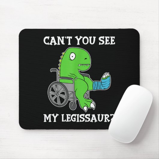 Dino Funny Get Well Broken Leg Gift Dinosaur With Mousepad (Mit Mouse)